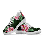 Japanese Peony Print White Sneakers