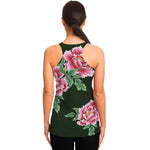 Japanese Peony Print Women's Racerback Tank Top