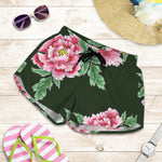 Japanese Peony Print Women's Shorts