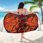 Japanese Phoenix Print Beach Sarong Wrap