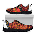 Japanese Phoenix Print Black Running Shoes