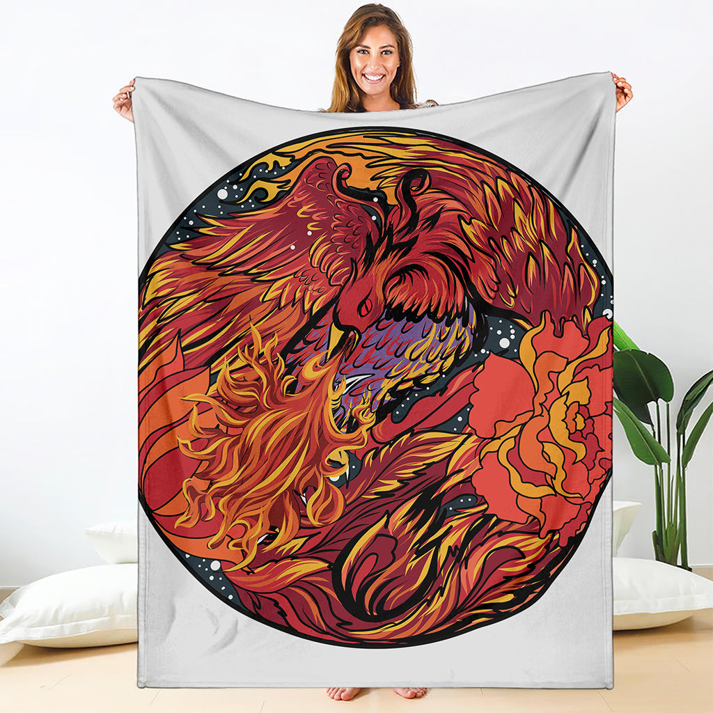 Japanese Phoenix Print Blanket