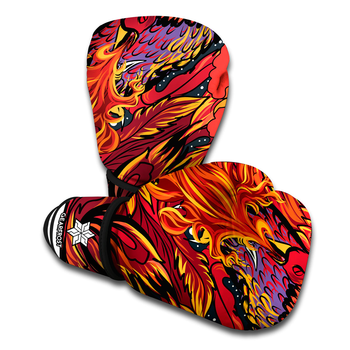 Japanese Phoenix Print Boxing Gloves