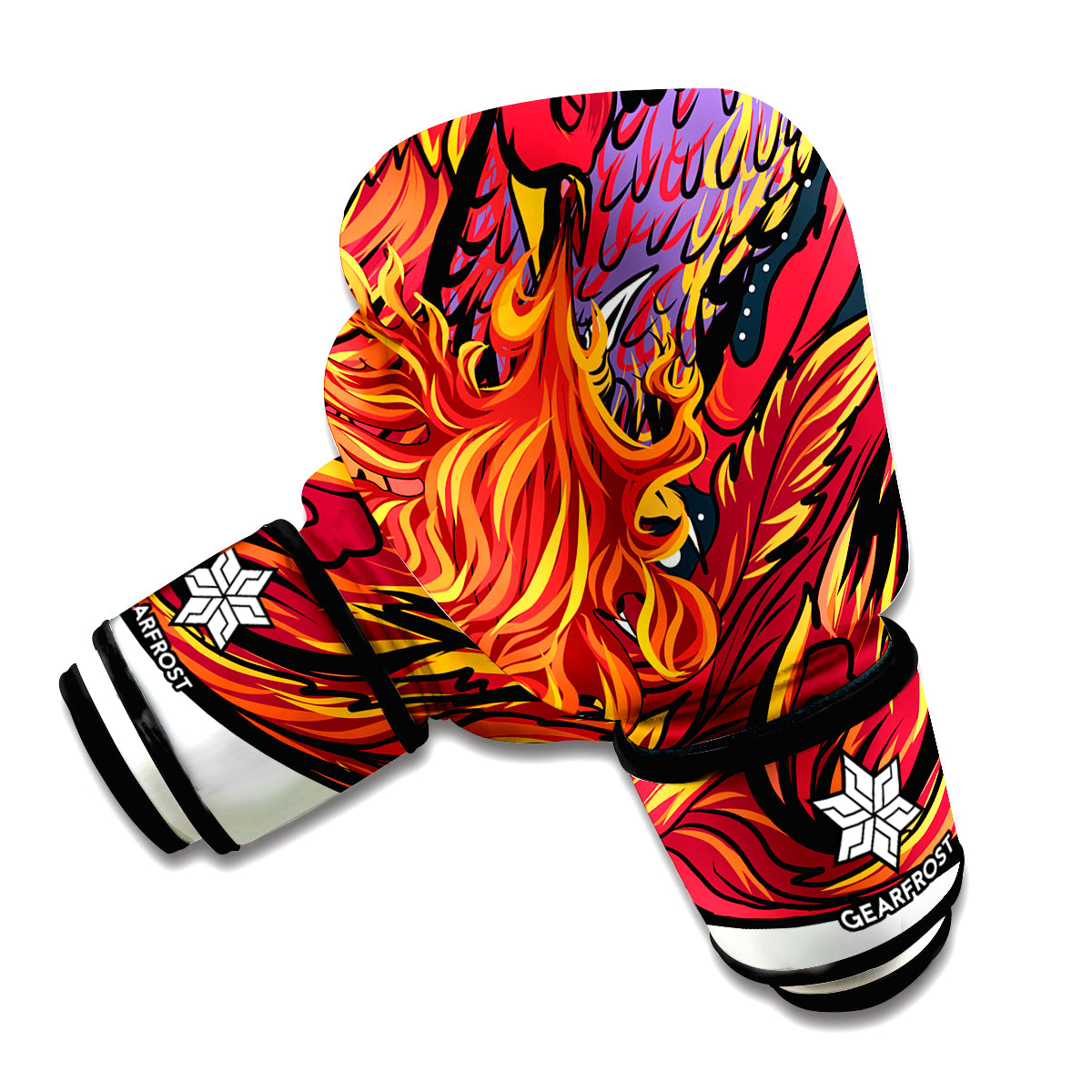 Japanese Phoenix Print Boxing Gloves