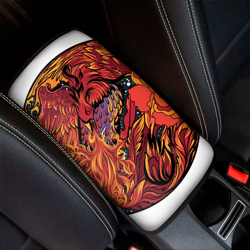 Japanese Phoenix Print Car Center Console Cover