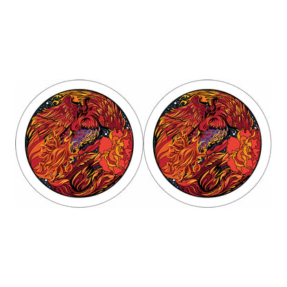 Japanese Phoenix Print Car Coasters