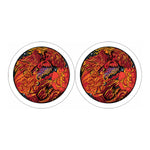 Japanese Phoenix Print Car Coasters