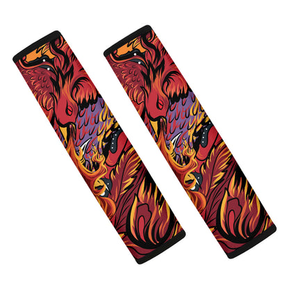 Japanese Phoenix Print Car Seat Belt Covers