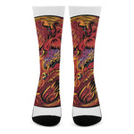 Japanese Phoenix Print Crew Socks