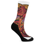 Japanese Phoenix Print Crew Socks