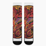 Japanese Phoenix Print Crew Socks