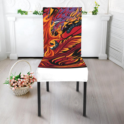 Japanese Phoenix Print Dining Chair Slipcover