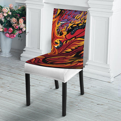 Japanese Phoenix Print Dining Chair Slipcover