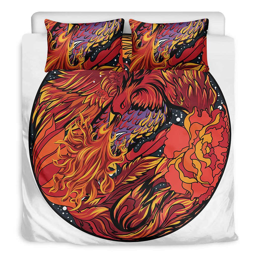 Japanese Phoenix Print Duvet Cover Bedding Set