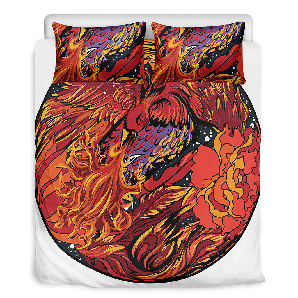 Japanese Phoenix Print Duvet Cover Bedding Set