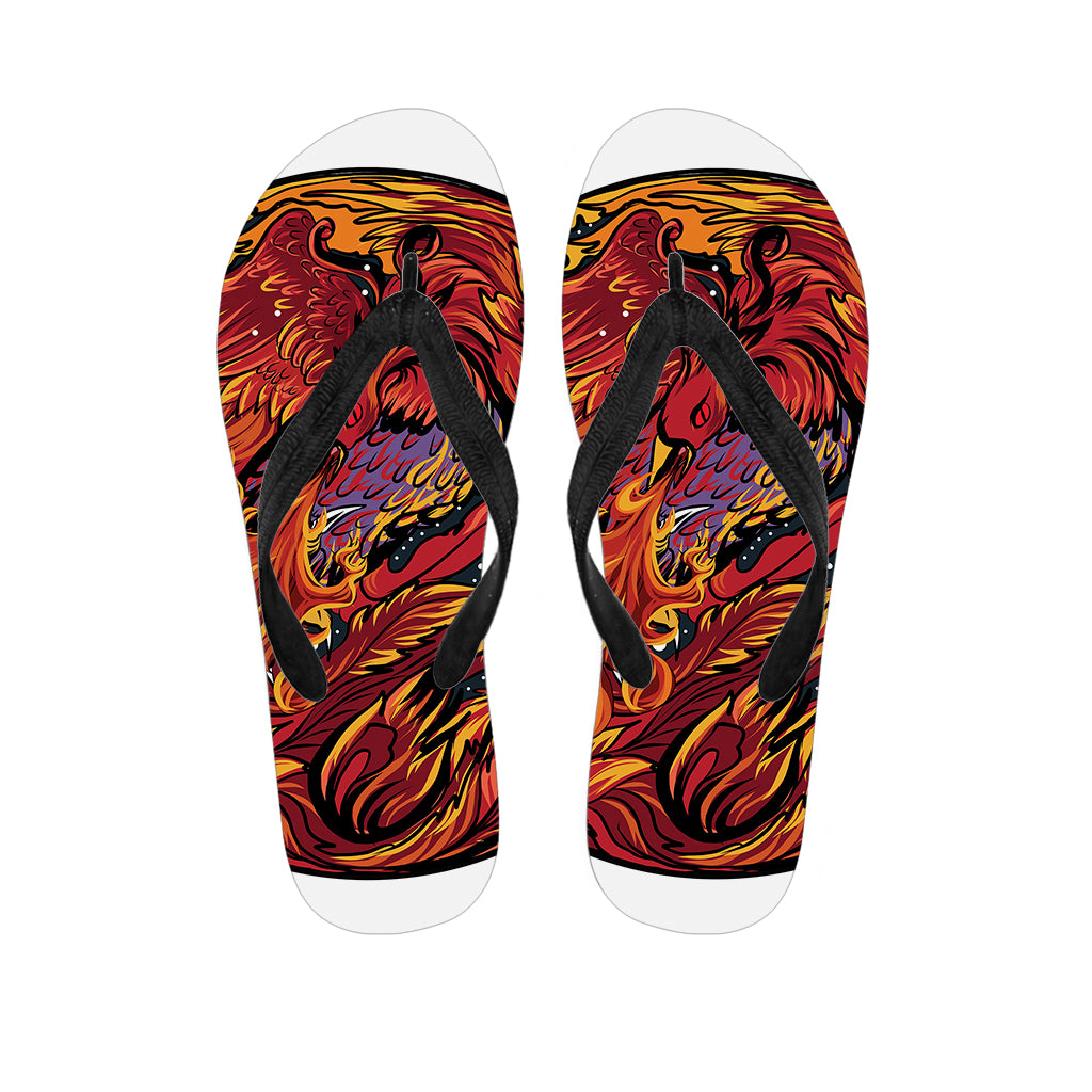 Japanese Phoenix Print Flip Flops