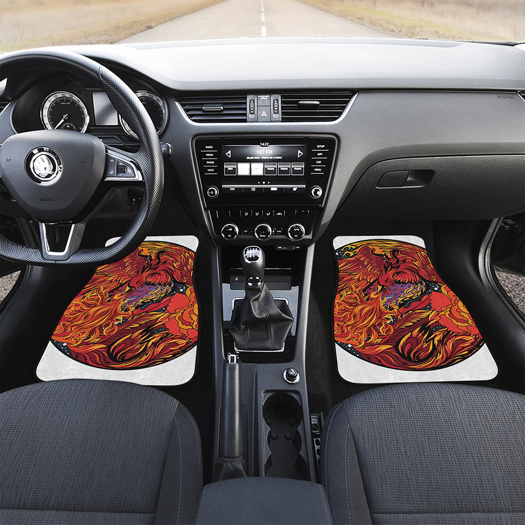 Japanese Phoenix Print Front and Back Car Floor Mats