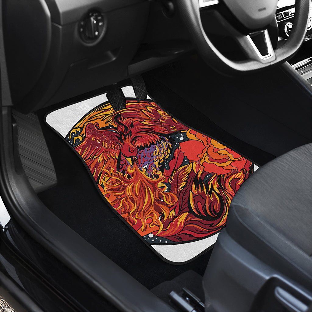 Japanese Phoenix Print Front and Back Car Floor Mats