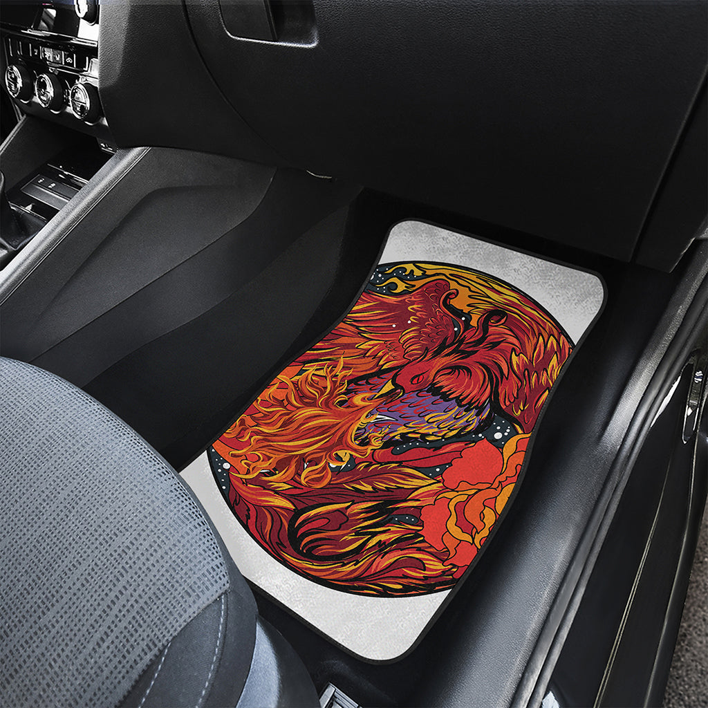Japanese Phoenix Print Front and Back Car Floor Mats