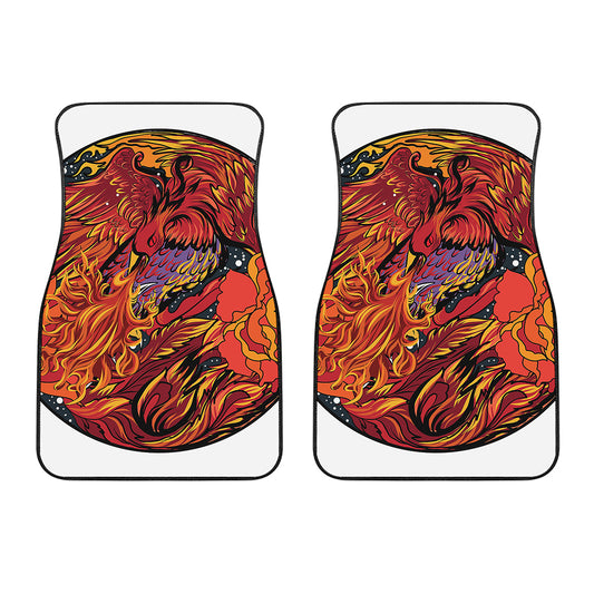 Japanese Phoenix Print Front Car Floor Mats