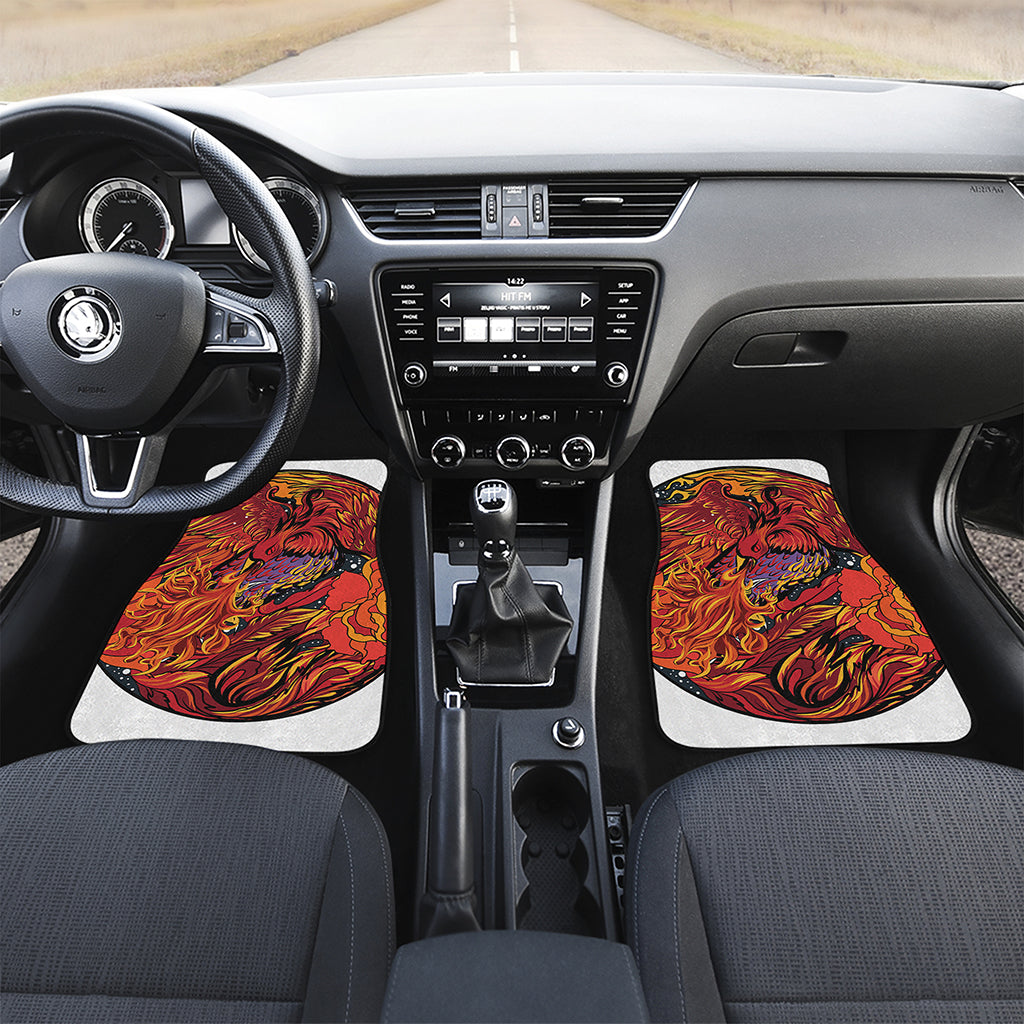 Japanese Phoenix Print Front Car Floor Mats