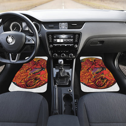Japanese Phoenix Print Front Car Floor Mats