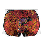Japanese Phoenix Print Men's Boxer Briefs