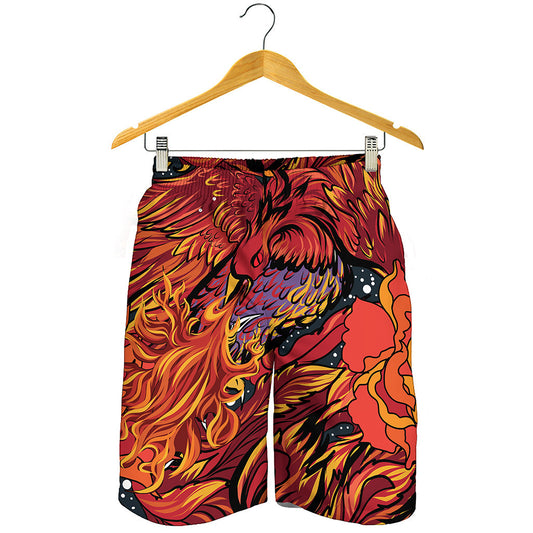 Japanese Phoenix Print Men's Shorts