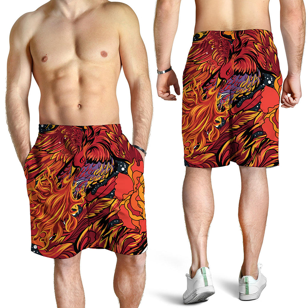 Japanese Phoenix Print Men's Shorts