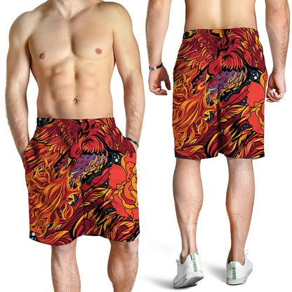 Japanese Phoenix Print Men's Shorts