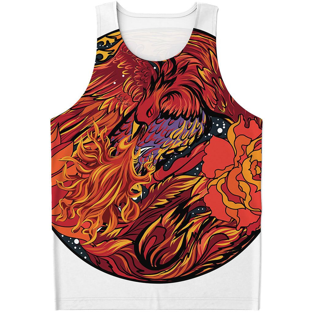 Japanese Phoenix Print Men's Tank Top
