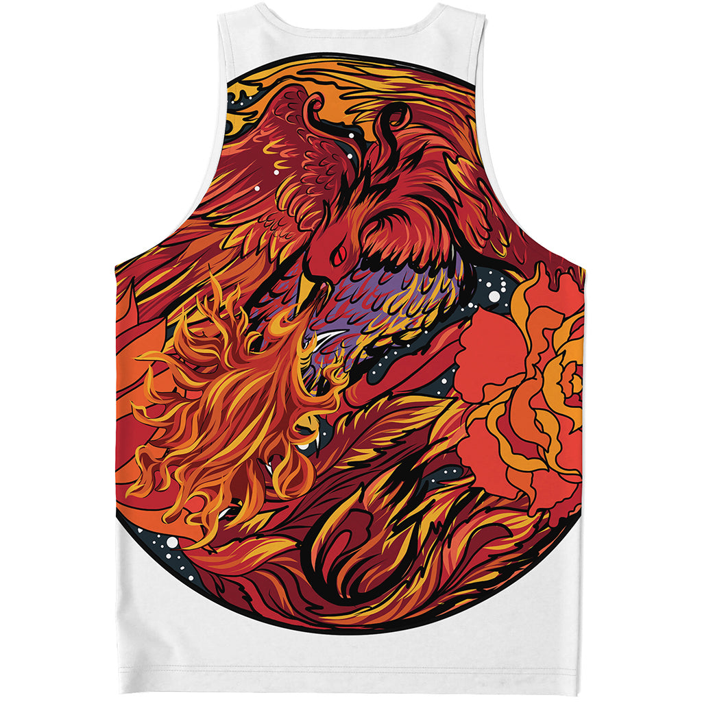 Japanese Phoenix Print Men's Tank Top
