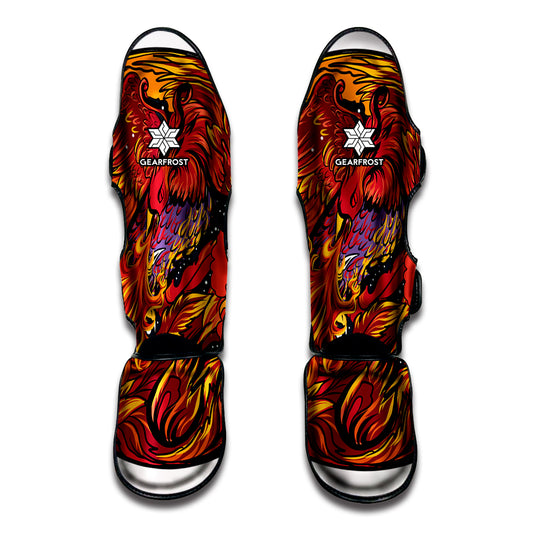Japanese Phoenix Print Muay Thai Shin Guard