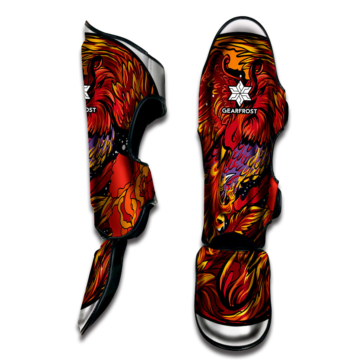Japanese Phoenix Print Muay Thai Shin Guard