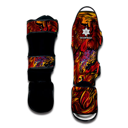 Japanese Phoenix Print Muay Thai Shin Guard