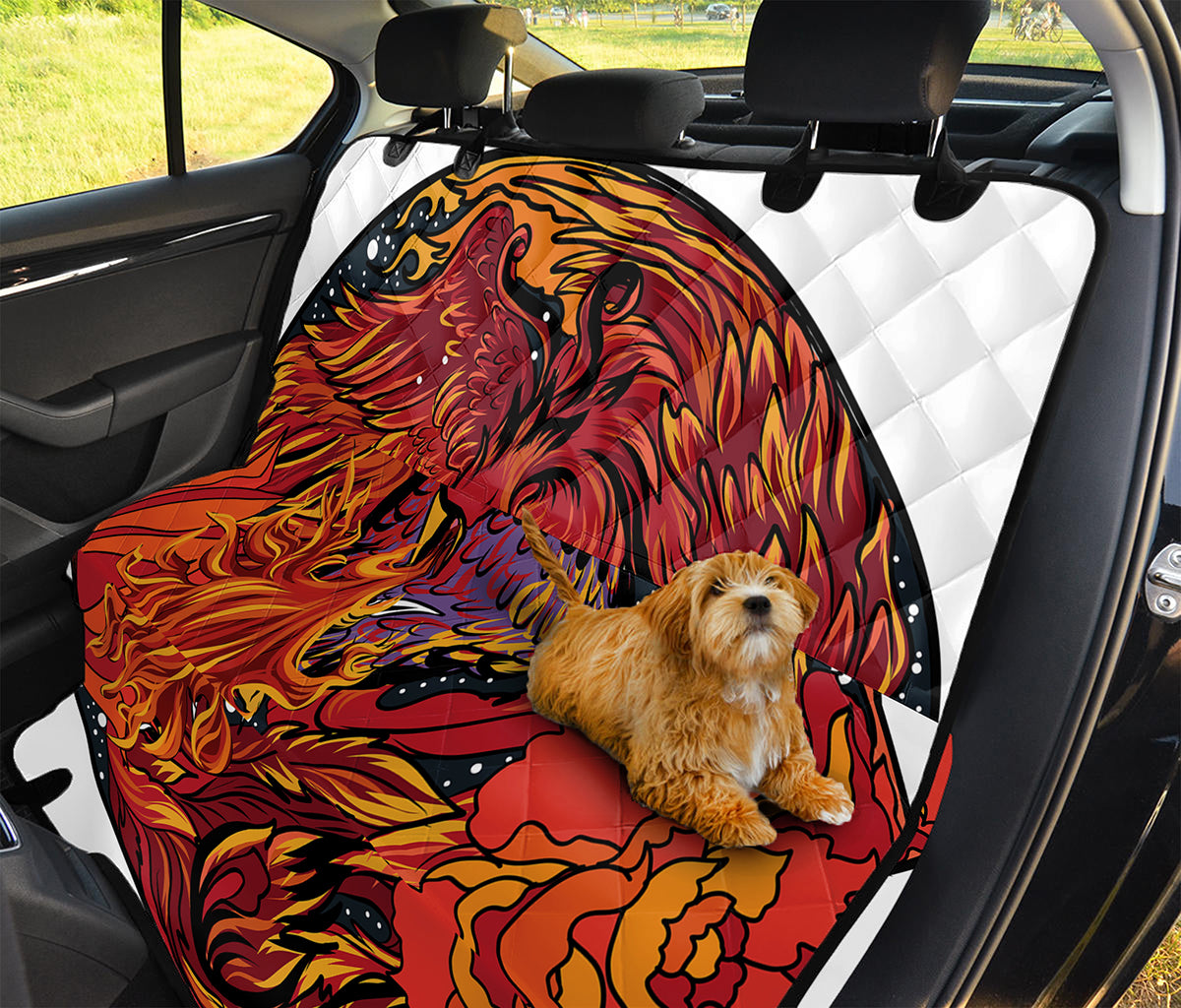 Japanese Phoenix Print Pet Car Back Seat Cover