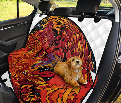 Japanese Phoenix Print Pet Car Back Seat Cover