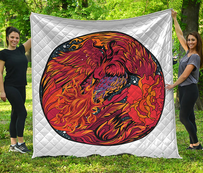 Japanese Phoenix Print Quilt