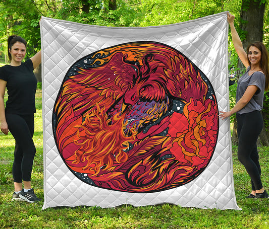 Japanese Phoenix Print Quilt