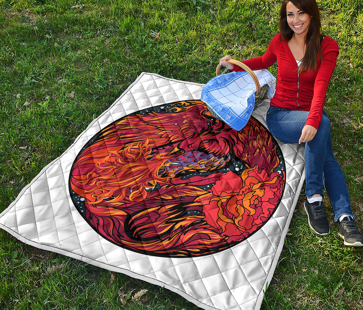 Japanese Phoenix Print Quilt