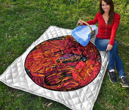 Japanese Phoenix Print Quilt