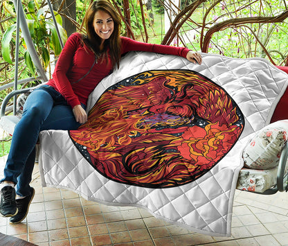 Japanese Phoenix Print Quilt