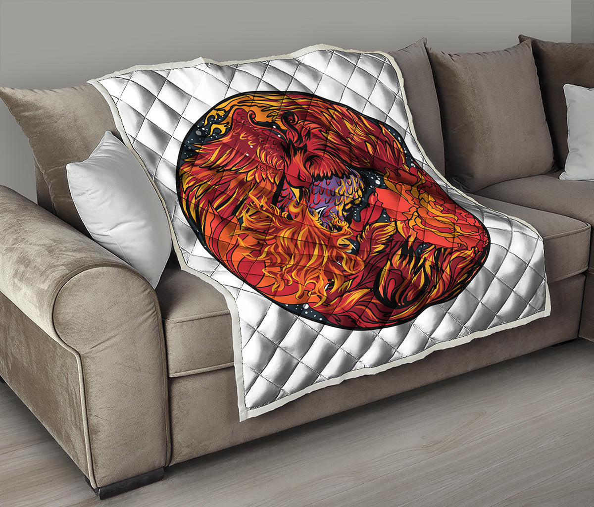 Japanese Phoenix Print Quilt