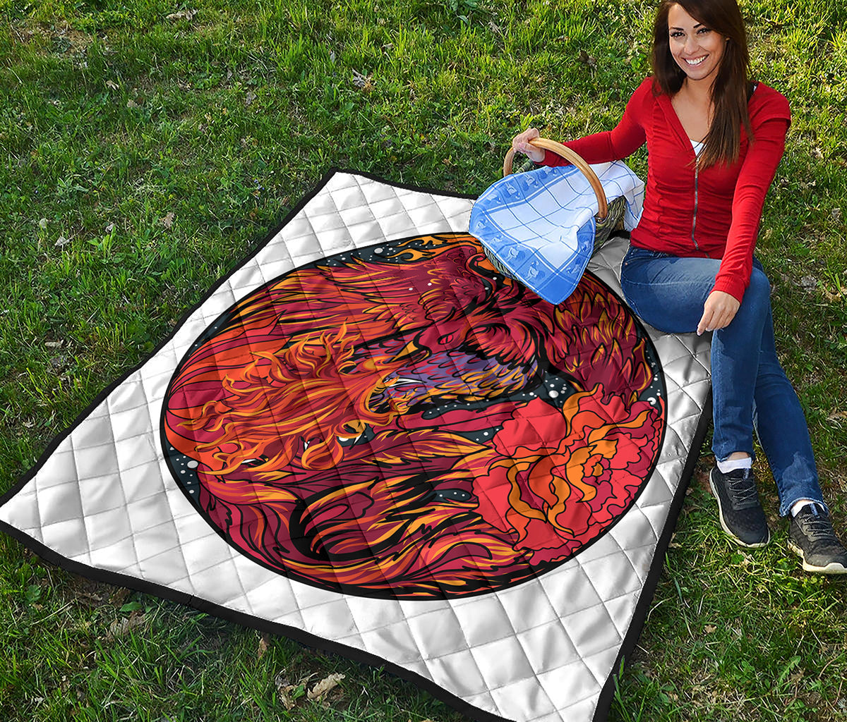 Japanese Phoenix Print Quilt