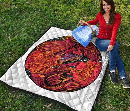 Japanese Phoenix Print Quilt