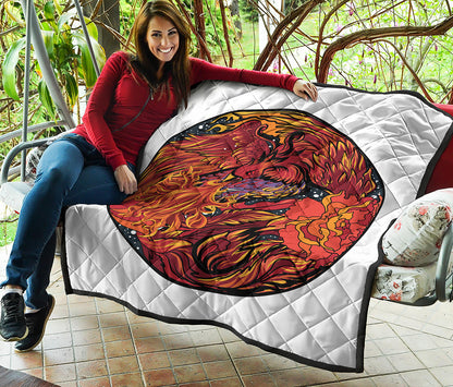 Japanese Phoenix Print Quilt