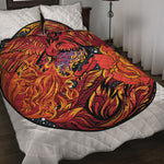 Japanese Phoenix Print Quilt Bed Set