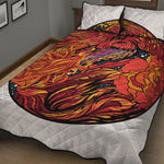 Japanese Phoenix Print Quilt Bed Set