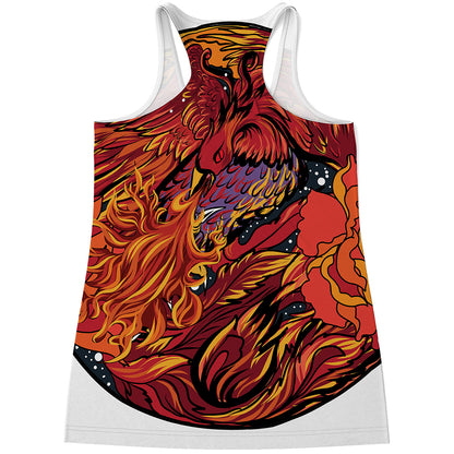 Japanese Phoenix Print Women's Racerback Tank Top