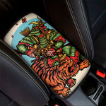 Japanese Samurai And Tiger Print Car Center Console Cover